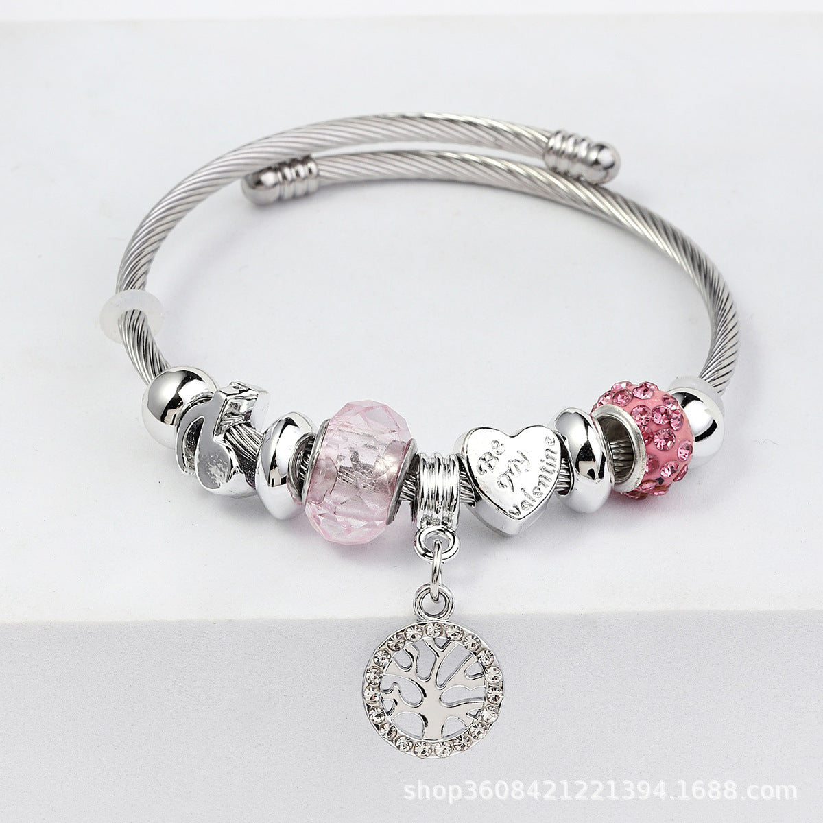 Wholesale Beaded Stainless Steel Butterfly Bracelet